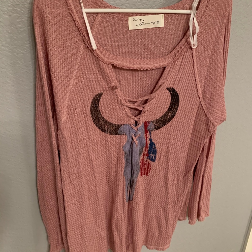 Dusty rose steer head thermal